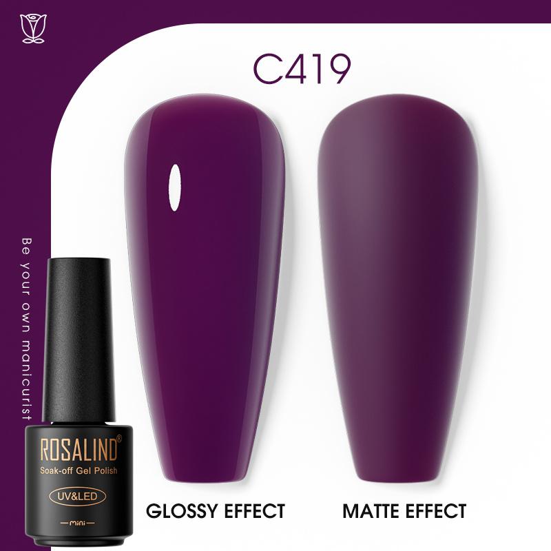 ROSALIND Красочный гель-лак для ногтей, блестящий гибридный лак, полуперманентный лак для ногтей, матовый верхний базовый слой, гель-лак для ногтей