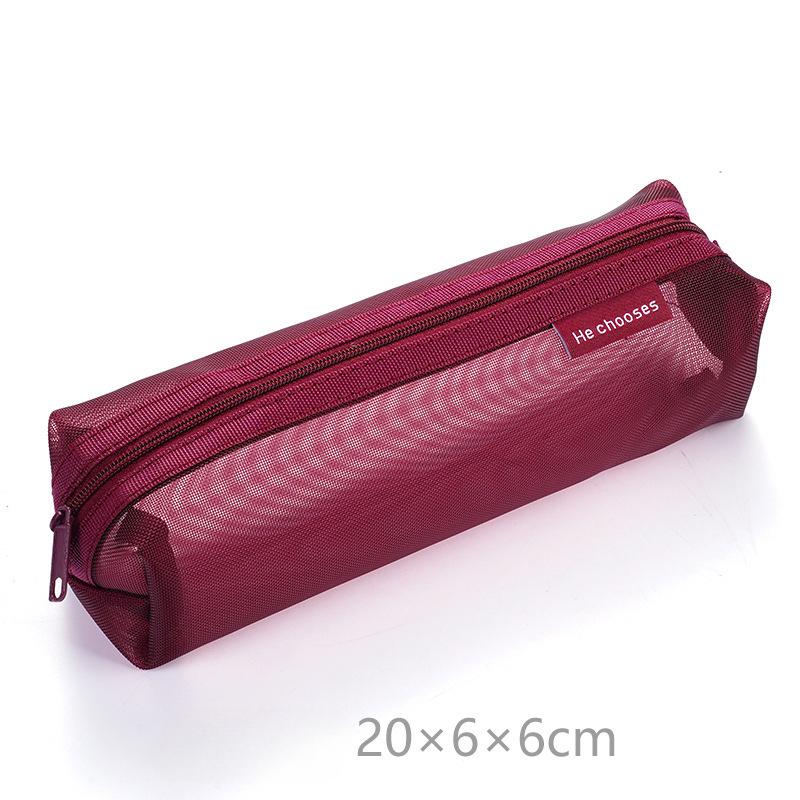 Ретро цветной переносной пенал для хранения, сетчатый пенал большой емкости, прозрачная сумка для студенческих экзаменационных и учебных канцелярских принадлежностей