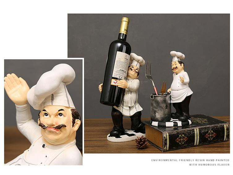 European Chef Figurine - Decorative Ornament for Home, Cafe, Cake Shop, or Living Room