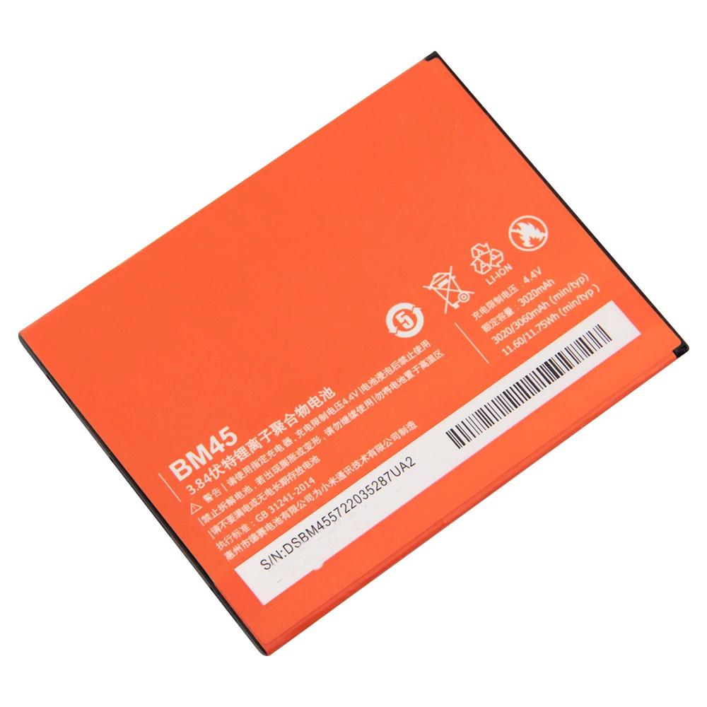 Оригинальный аккумулятор высокого качества BM45 для Xiaomi Redmi Note 2 Mi Note2 3020 мАч