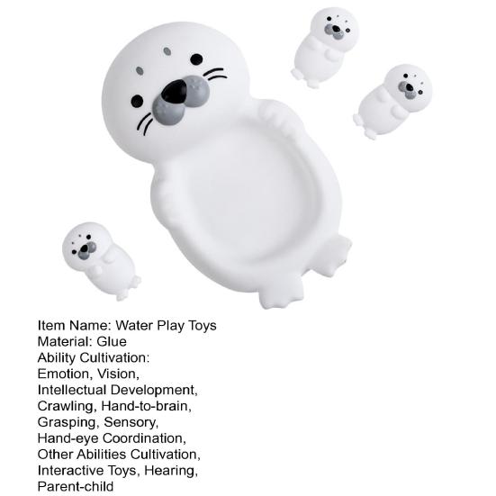 Cute Otter Family Bath Toys Set Soft Water Play Animals for Kids Mother Otter And Baby Otters Toy Fun Otter Swimming Toy