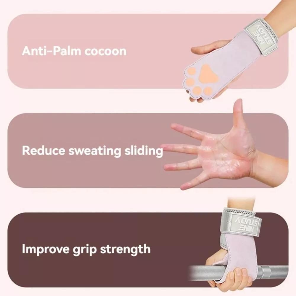 Перчатки для гантелей в форме собачьей лапы, противоскользящие, из коровьей кожи, защита ладоней, прочные перчатки для гребли