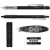 Канцелярский набор Tombow Pencil MONO Grayscale Black, 5 предметов (механический карандаш, механический грифель, ластик, шариковая ручка, корректирующая лента) PCC-541AAZ