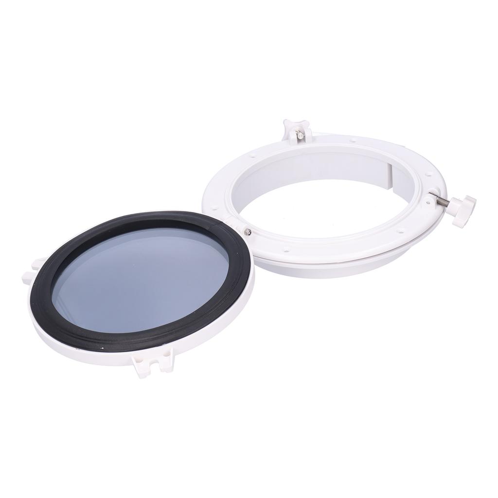 10in Round Portlight Porthole Tempered Glass Opening Window for Marine Boat Yacht RV White