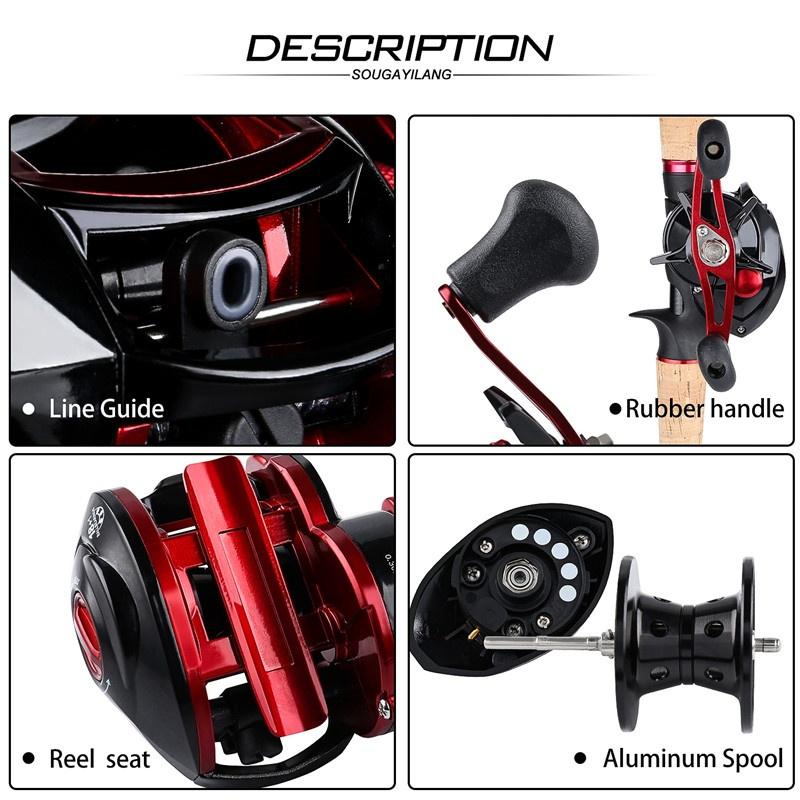 Fishing Reel 18+1BB 8.1:1 Baitcasting Reels 18LB Carbon Baitcasters Left and Right Hand Fishing Reel