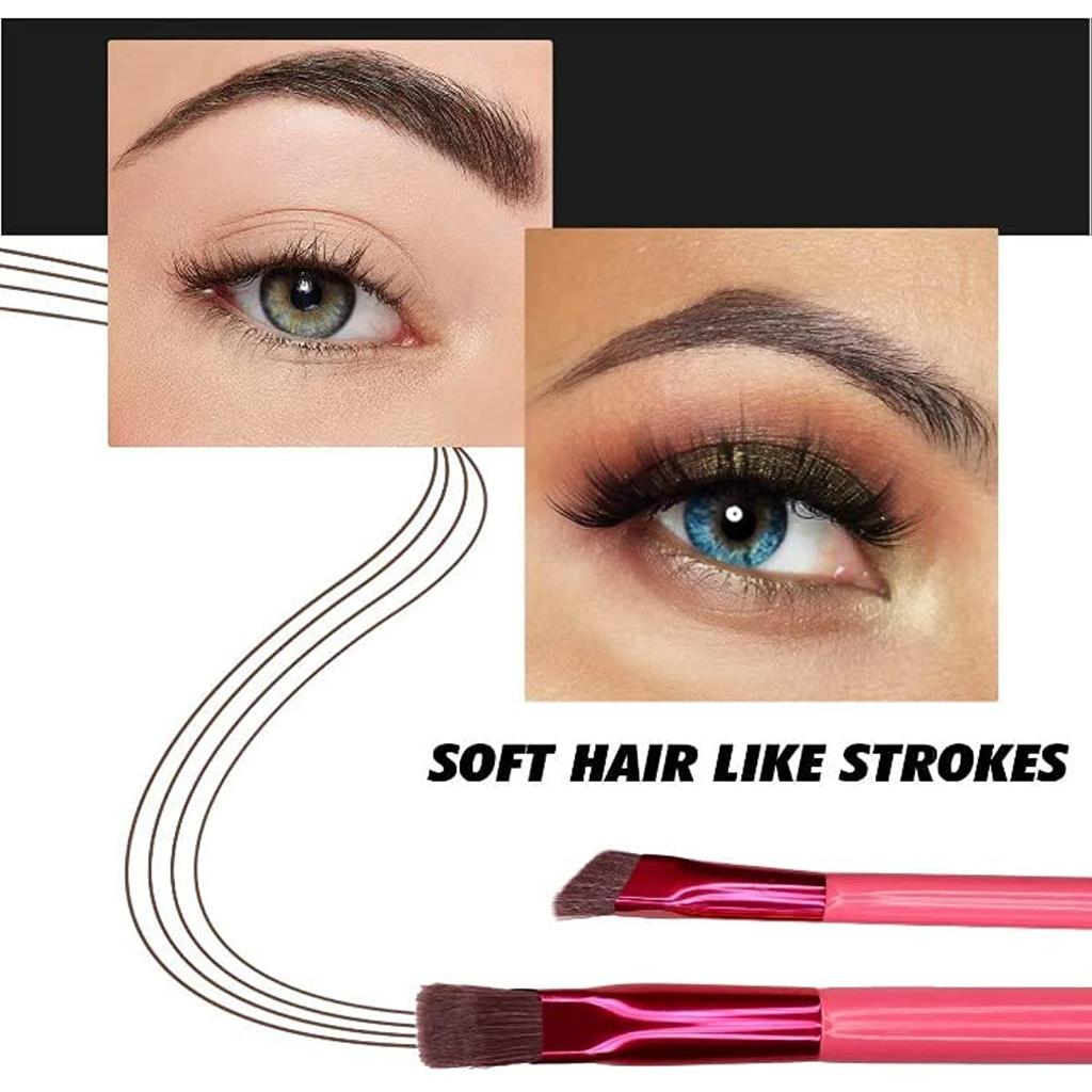 Многофункциональная кисть для бровей Ультратонкая угловая кисть для подводки глаз Натуральная кисть для консилера бровей Контурная кисть, 2 шт.