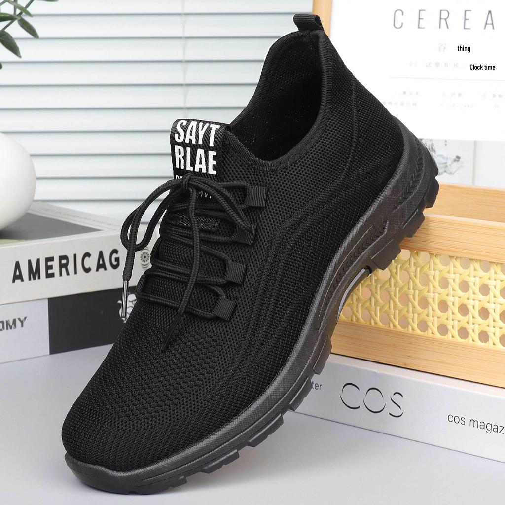 Мужские черные повседневные туфли «Золотая осень» со светлой полиуретановой подошвой