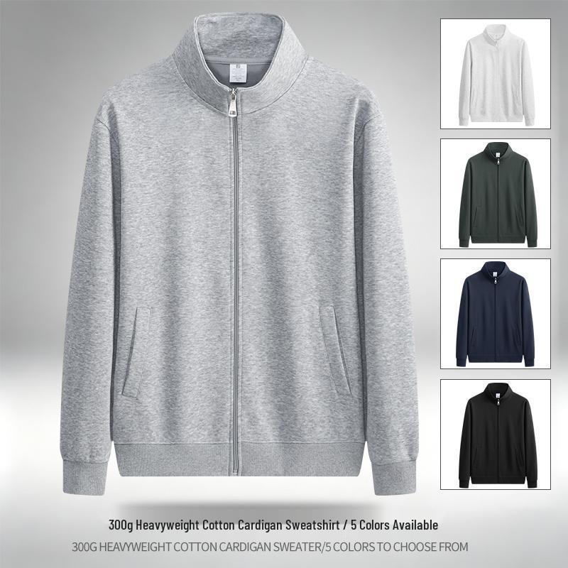 Unisex American Heavyweight Stand Collar Hoodie Jacket: Trendy Autumn/Winter Loose Fit