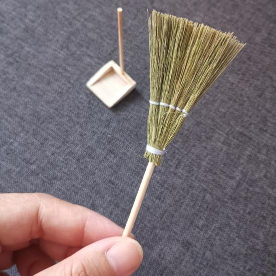 Мини-веник, совок, ведро, имитация бытовой модели, декор, набор игрушек для кукольного домика