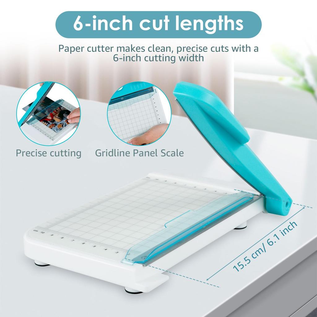 15.5cm Portable Paper Trimmer,Paper Cutter for Craft Card Photo Scrapbooking,Office & School DIY Tool