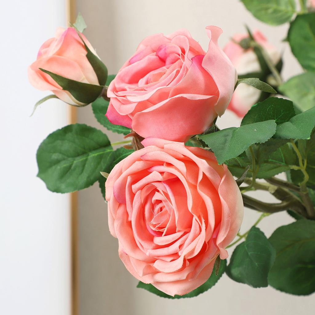 Simulation 3 Head Feel Moisturizing Honey Rose Home Living Room Decoration Pot Fake Flower Simulation Rose