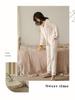 Women's Ice Silk Two-Piece Pajama Set: Long Sleeve and Pants, Spring and Autumn Style, Suitable for Outdoor Wear.