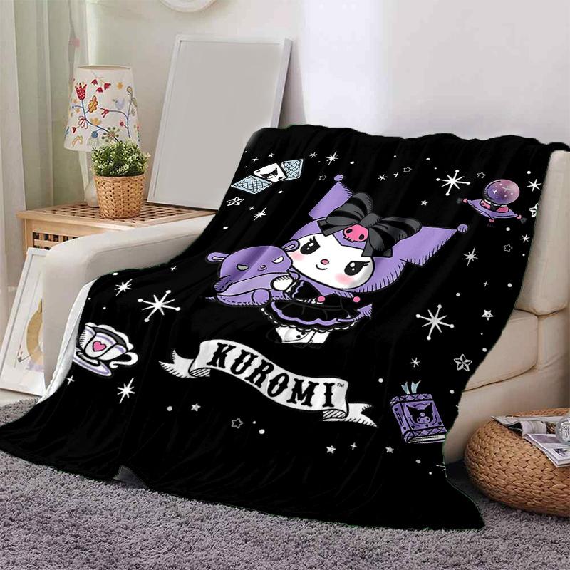 1pc Cute Kuromi's Enchanted Night Blanket, Soft Throw for Home Decor, Gift Idea, Living Room, Travel, Camping, Car Blankets, Beach, Office Naps, Suita