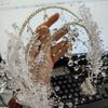 Блестящий хрустальный обруч для волос с цветами и бахромой, свадебный головной убор, модная цепочка для головы, свадебный набор украшений
