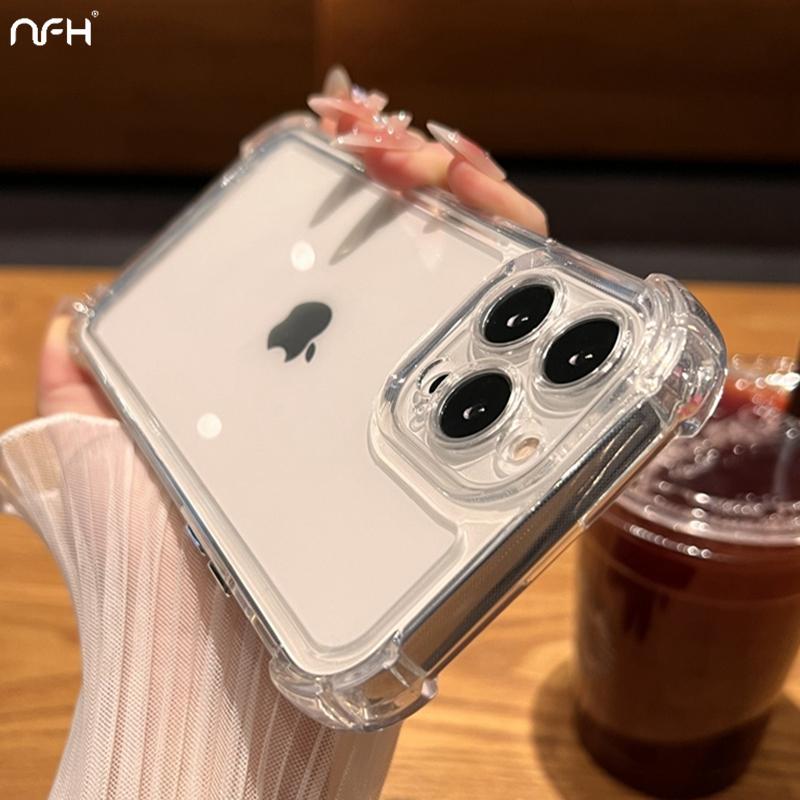 Для iPhone 15 Pro Max Роскошный Прозрачный Защитный Бронированный Силиконовый Чехол для Телефона Для iPhone 11 12 13 Xs Xr 14 16 Plus Акриловая Крышка
