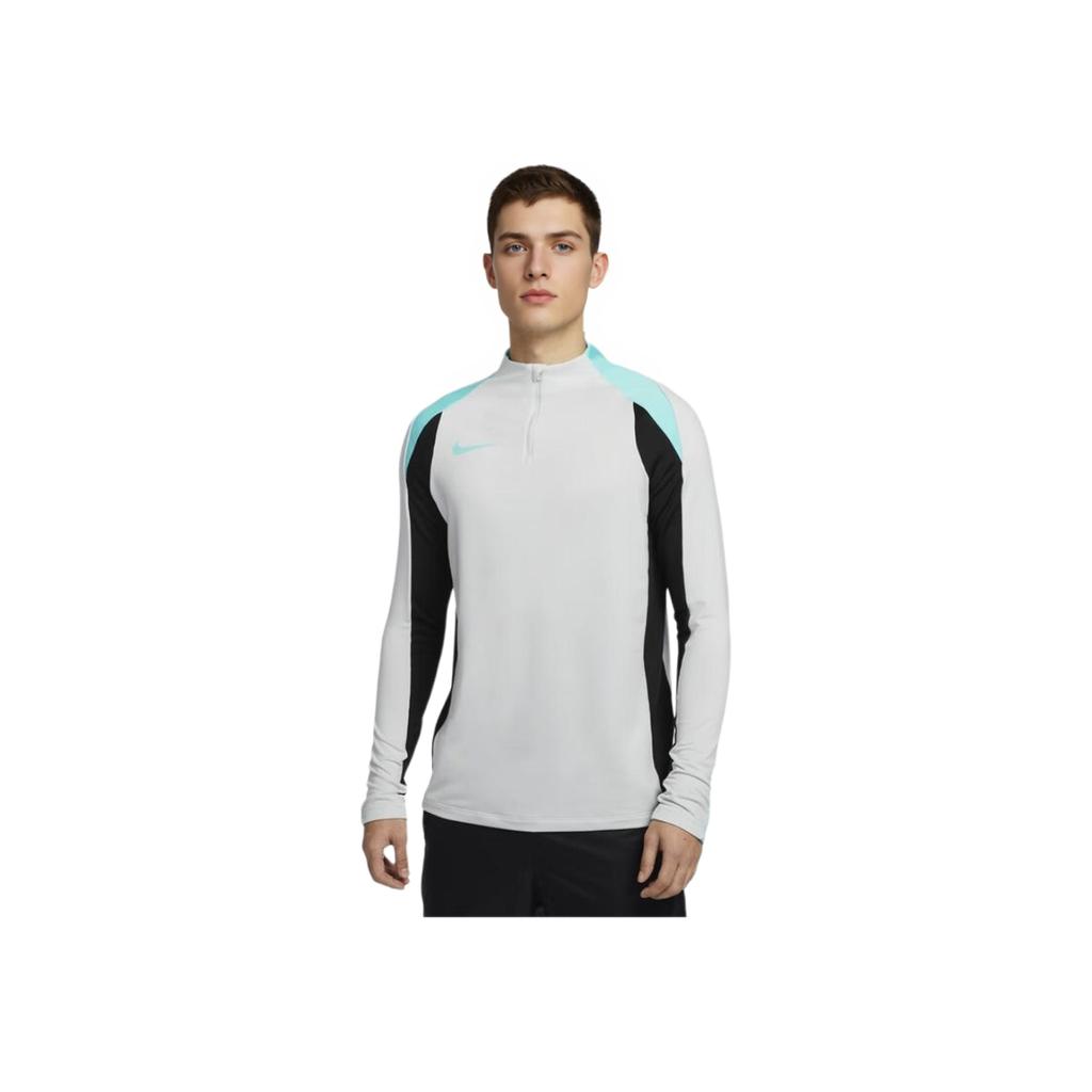 Nike Dri-Fit Strike Fashion Удобная универсальная футболка с длинным рукавом Мужские топы Dust-Light Black Vibrant-Blue FN2404-025