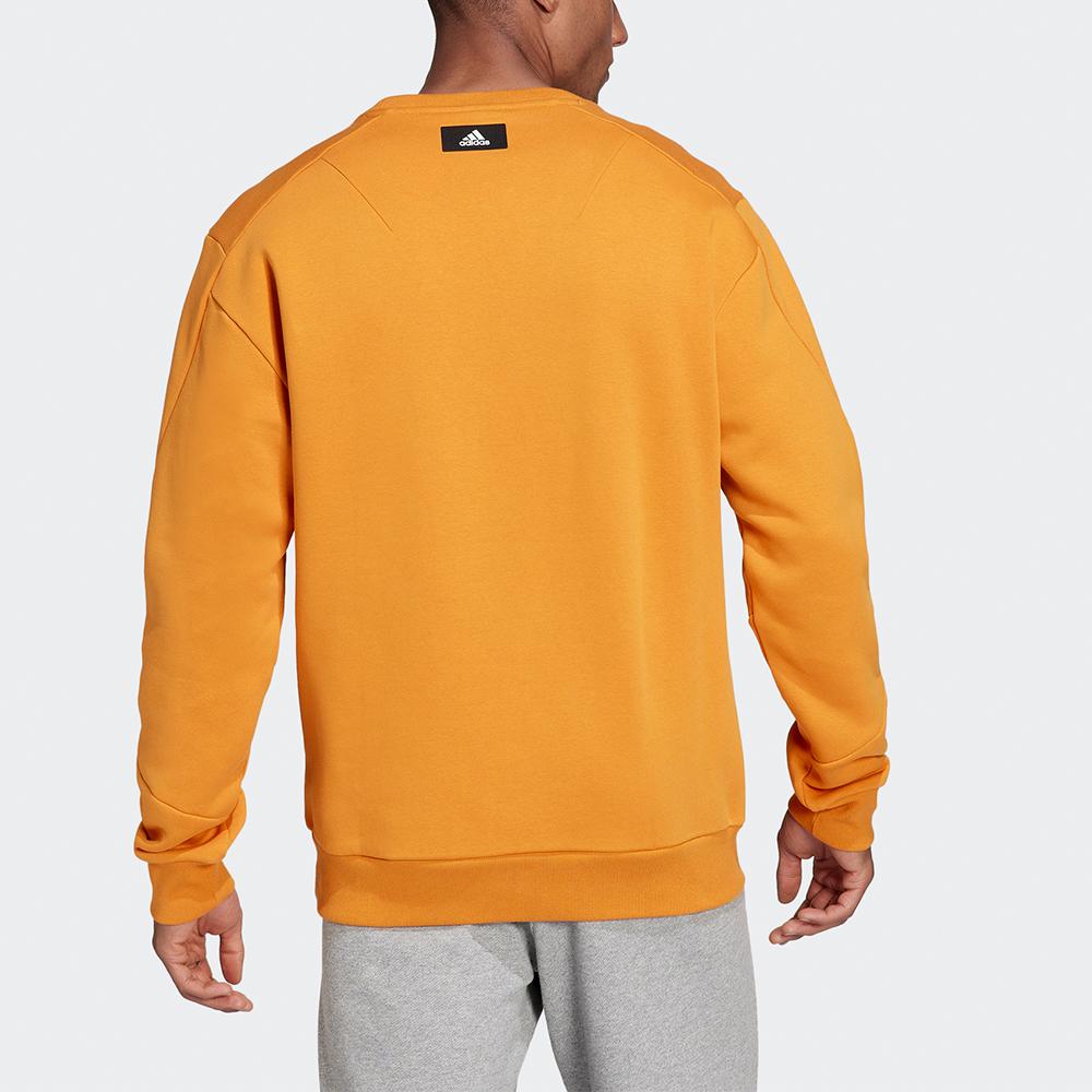 Adidas Sweatshirts Men's Orange Crew Neck Moderate Regular H46508