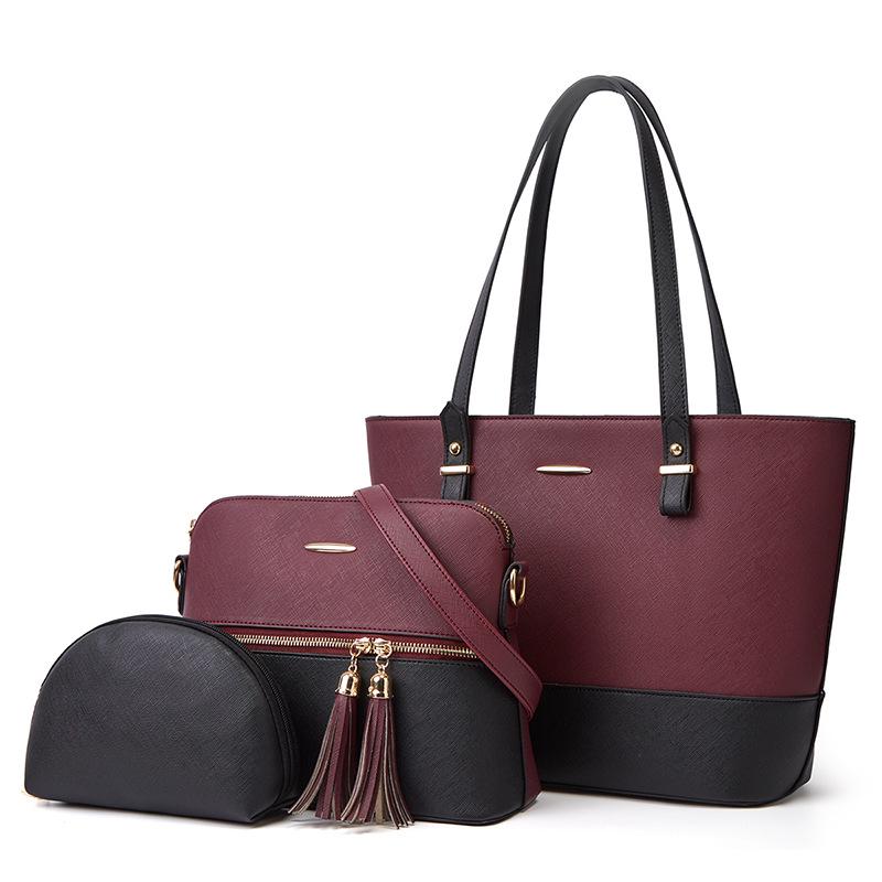 "2024 New Style Mother-Child Bag: Elegant 3-Piece Set, Single Shoulder & Crossbody Women's Handbag"