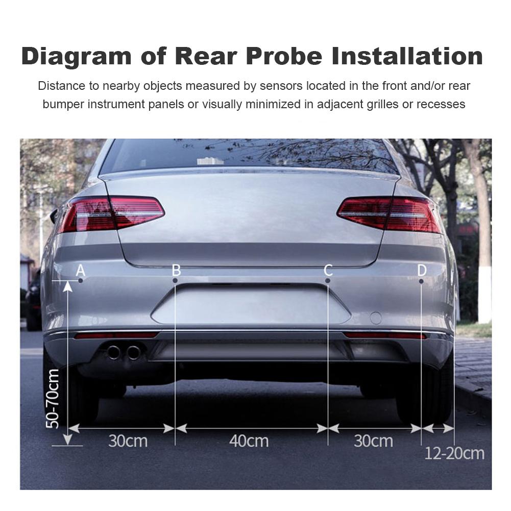 12V Car Parking Sensor Kit 4 Probe 22mm Backup Radar Sound Alert Parking Detector Pure Buzzer No Display for Vehicle Automobile