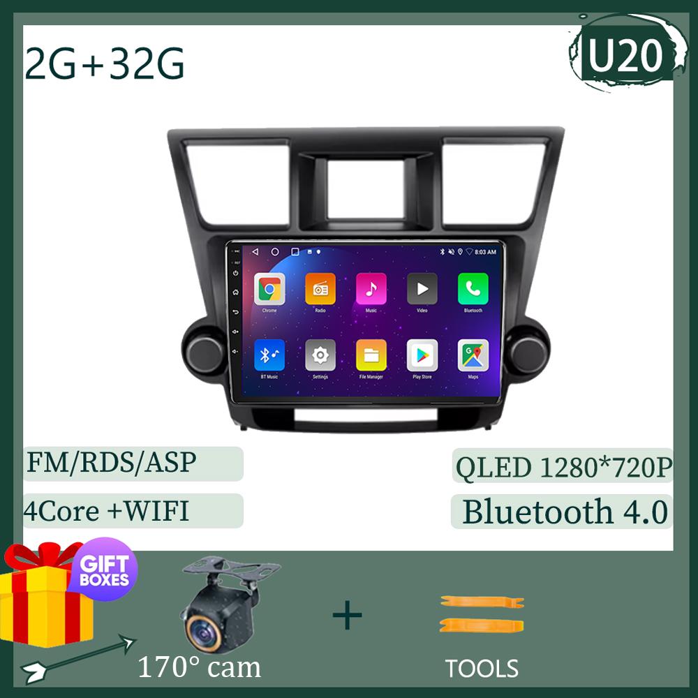 Android Для Toyota Highlander 2 XU40 2007-2013 Мультимедийный плеер Навигация Радио Стерео 5G BT БЕЗ 2DIN DVD WIFI HDR Экран BT