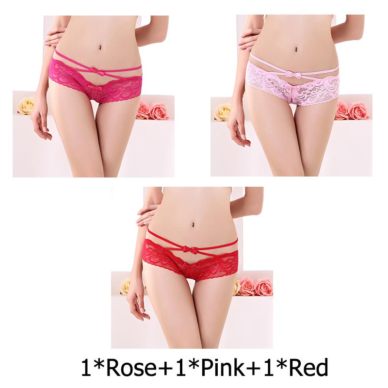 Women's Panties Open Crotch Thongs Sexy Hollow Briefs Underwear Erotic T-Backs Sweet Crotchless Seamless Panty