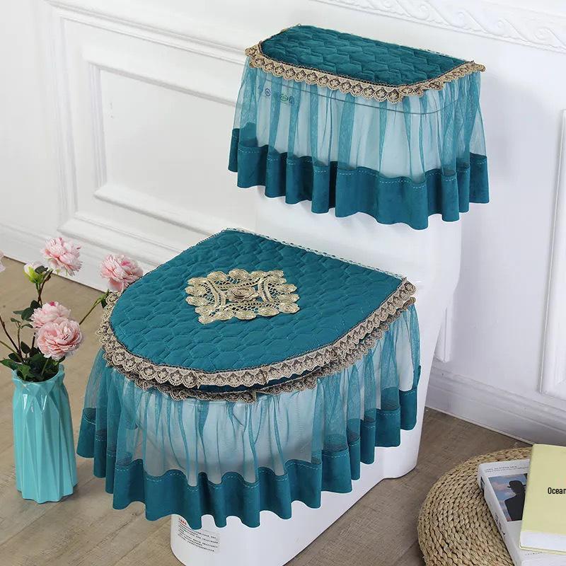 Three-Piece Universal Toilet Cover Set: Dust Cover, Seat Cushion, and Lid Cover for All Seasons