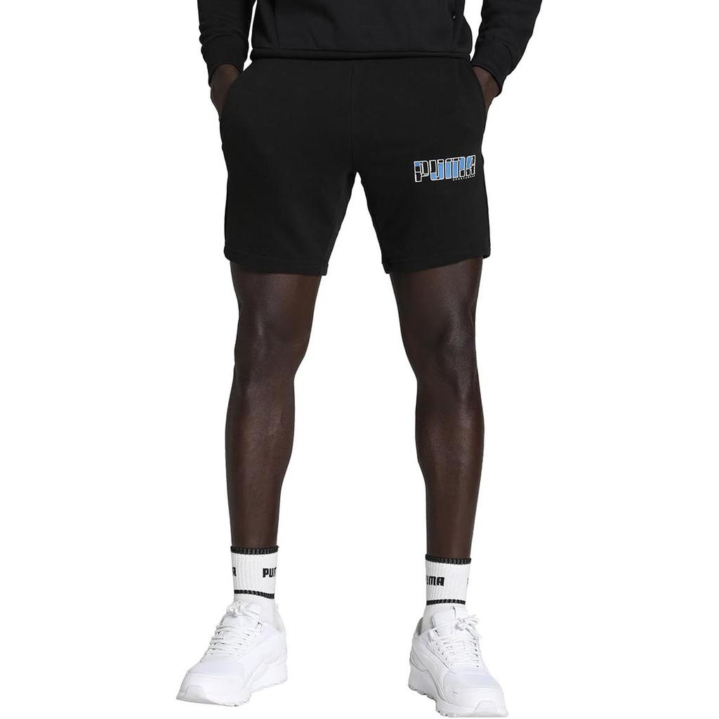 Puma Спортивные шорты с буквенным принтом, повседневные, мужские, черные 845909-51