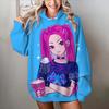 KPop Demon Hunter Print Women's Sweatshirt Soft Casual Loose Retro Women's Hoodie 2025
