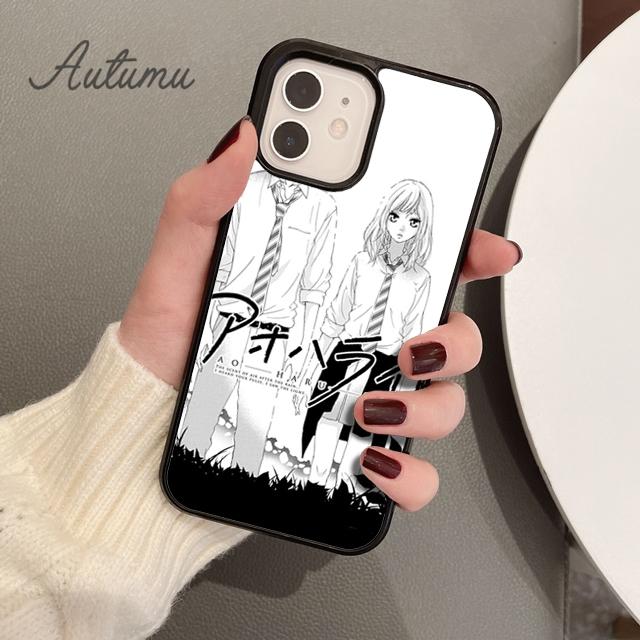 Чехол для телефона с изображением аниме Ao Haru Ride Kiss для iPhone 11 12 13 14 Pro Max mini X XR XS SE 2020 6S 7 8 Plus Samsung Galaxy S21 S22