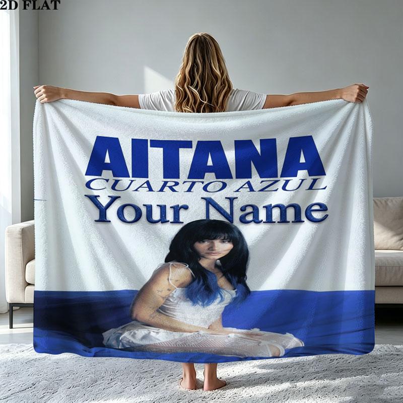 1PC Aitana Custom Name Patterned Flannel Blanket Suitable For All Seasons for Home Decor Warmth and Comfort Gifts Holiday Present