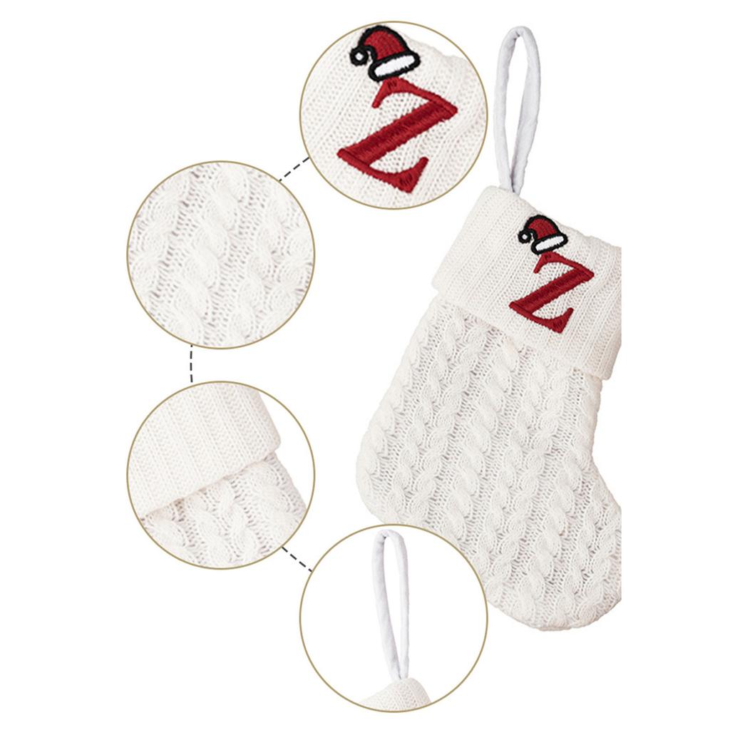 Рождественский чулок, подвесное украшение, вязание, буква, носки Санты, подвеска на рождественскую елку для дома, праздничный декор для камина