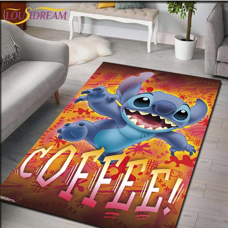 Мультяшный Аниме Стич Ковер для Гостиной Фигурка Напольные Коврики для Спальни Детский Игровой Ковер Кухня Ванная Нескользящий Коврик