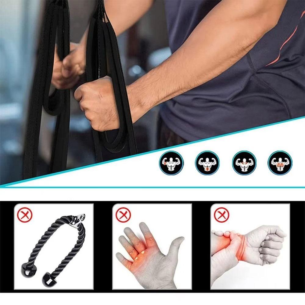 Anti-Slip Arm Strength Rope Muscle Training Pull Down Rope Long Triceps Strap Facepulls/Push Downs