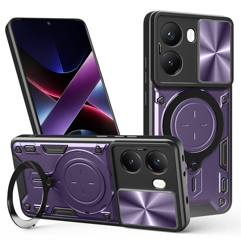 Чехол для Poco X7 Pro 5G Защита объектива Противоударный Бронированный чехол для Poko Little X7 X7 Pro X7pro Pocox7pro Автомагнитный держатель Funda