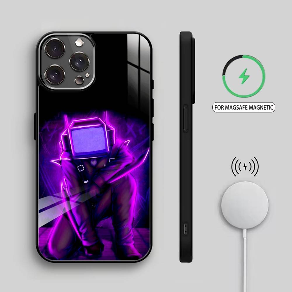S-Skibidi Toilet T-TV M-Man Phone Case For iPhone17,16,15,14,13,12,11 Plus,Pro Max Magnetic For Magsafe Wireless Charging