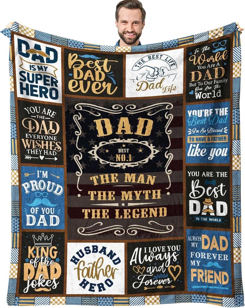 SIKLTY Throw Blanket x Perfect Fathers Day Birthday Gifts for Dad from Kids Ideal Dad Gift Ideas