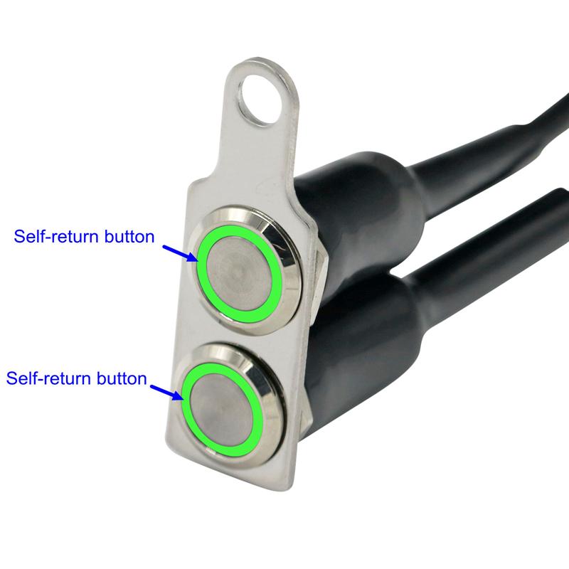 Светодиодный переключатель LMoDri для мотоцикла, водонепроницаемый переключатель включения-выключения на руль, регулируемое крепление, переключатели из нержавеющей стали, кнопка DC12V, противотуманный свет