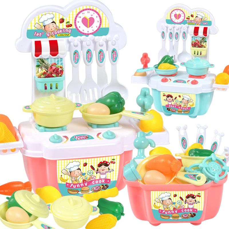 Children'S Kitchen Play House Toys Cooking Cooking Kitchenware Tableware Mini Small Dining Table Educational Early Education Toys