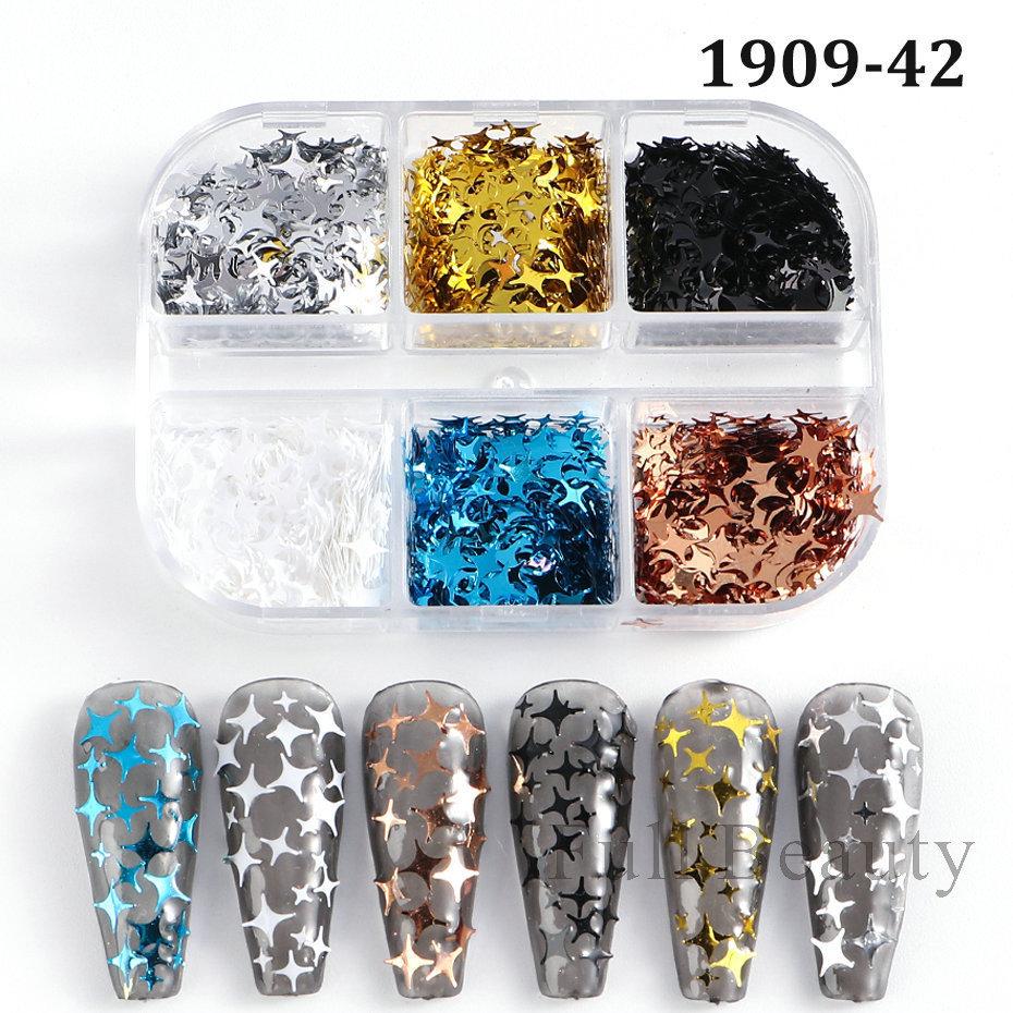 Блеск для ногтей 6 Grid Barbie Platinum Symphony Powder Sequins Pearlescent Powder Nail Glitter