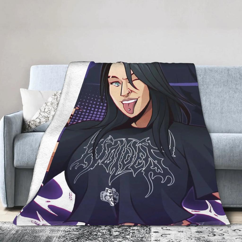 Rhea Ripley Wrestler Flannel Blanket Winter Warm Soft Throw for Kids Living Room Aesthetic Bedspread Sofa Bed Cover