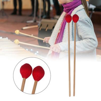2 шт. молотки маримбы с длинной деревянной ручкой, удобная ручка, дизайн головки в форме гриба, широко используемые ударные молотки маримбы