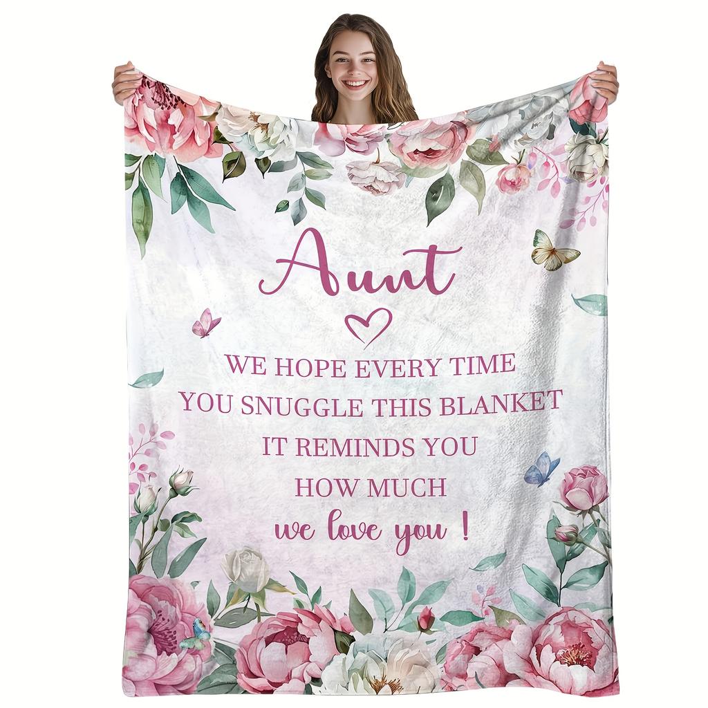 1pc S for Aunt S for Aunt from Nieces and Nephews S for Aunt on Mother's Day Christmas Birthday Best S for Aunt Flannel Blanket