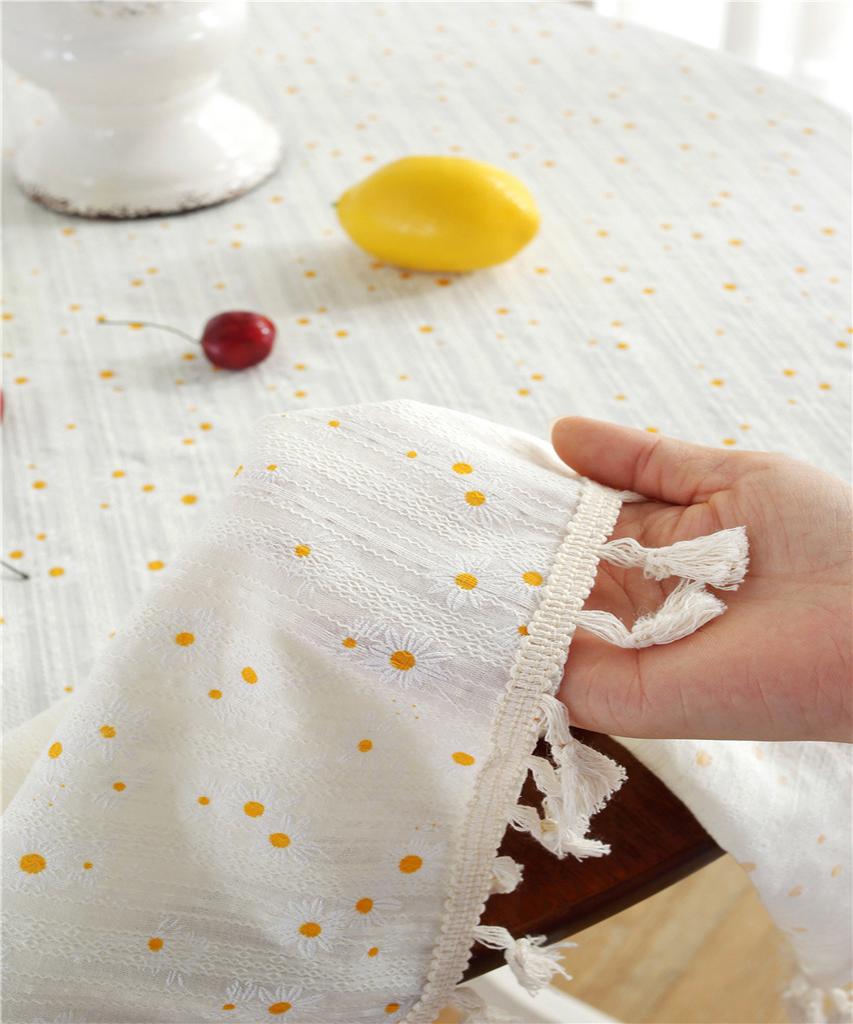 Круглая скатерть с цветочным принтом и кисточками, скатерть с цветочным узором, подходит для кухонного декора/обеденного стола в помещении и на открытом воздухе/вечеринки