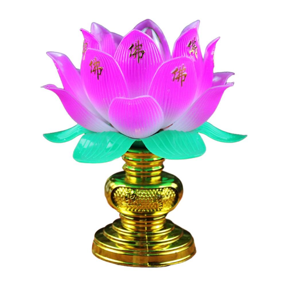 Pink Lotus Lamp Exquisite Temple Decoration Creative Worship Lamp Worship