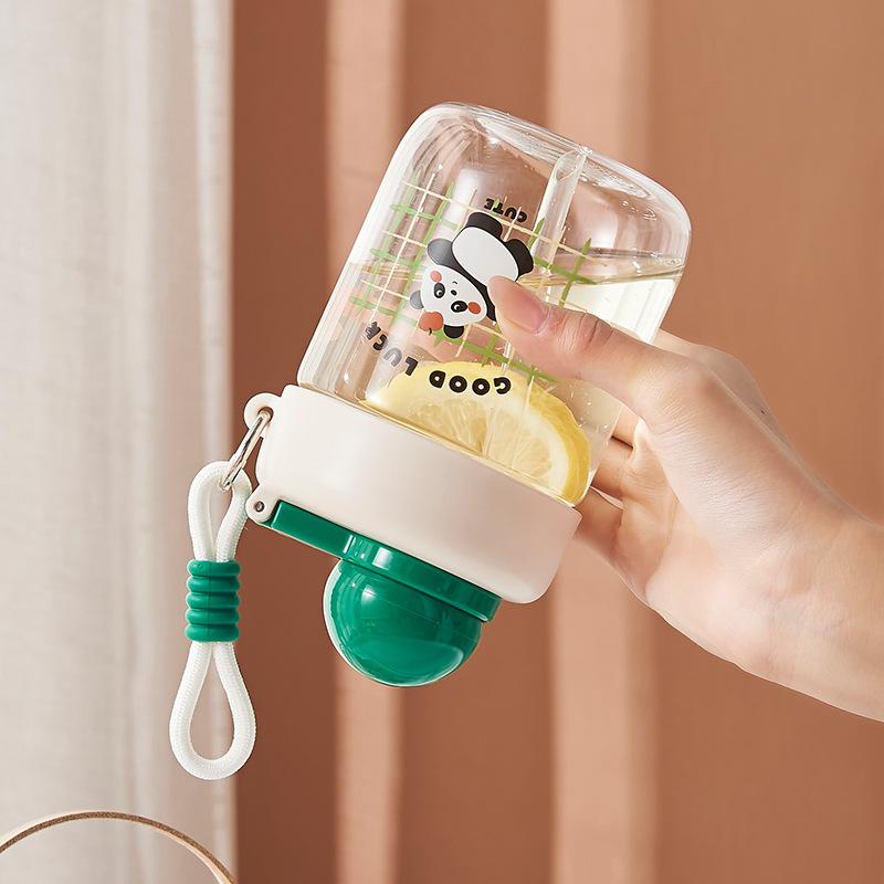 Мультяшный стакан для воды, детский портативный стакан, защищенный от падений, мужские и женские портативные стаканы, милые студенческие пластиковые стаканы с ручками
