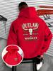 Autumn and Winter New Men's and Women's Hooded Sweatshirt, Front and Back Double-Sided Cow Head Print Gothic Style Hip-Hop Trend