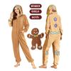 Man Onesies Gingerbread Hooded Pajamas Women Boys Girl Cosplay Costume Kids Xmas