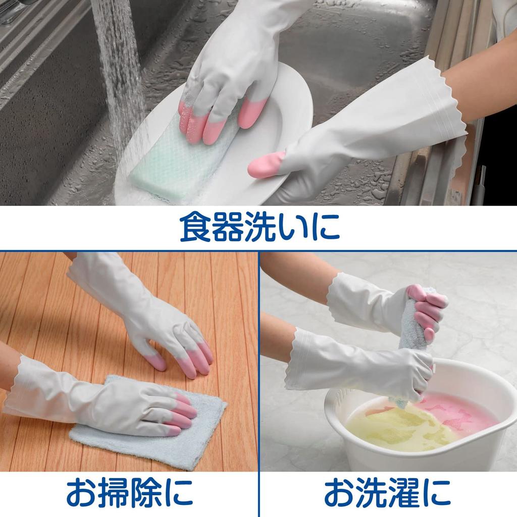 Family Household Vinyl Thin Reinforced M Pink X 6 Laundry [Bulk Purchase] Gloves, Gloves, Hands, Fingertips, Size, Pieces, Kitchen, Dishwashing,