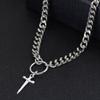 Ожерелье с подвеской в ​​виде меча в готическом стиле, уплотнительное кольцо, альтернативное готическое ожерелье с крестообразной цепочкой, подходящие украшения для повседневного повседневного декора
