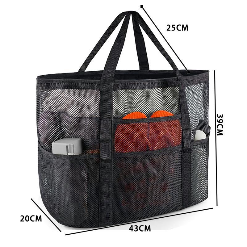 Водонепроницаемая пляжная сумка: Большая сетка, Складной, Разделение влажного/сухого, Для путешествий и хранения игрушек